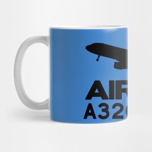 Airbus A320-200 Silhouette Print (Black) Mug